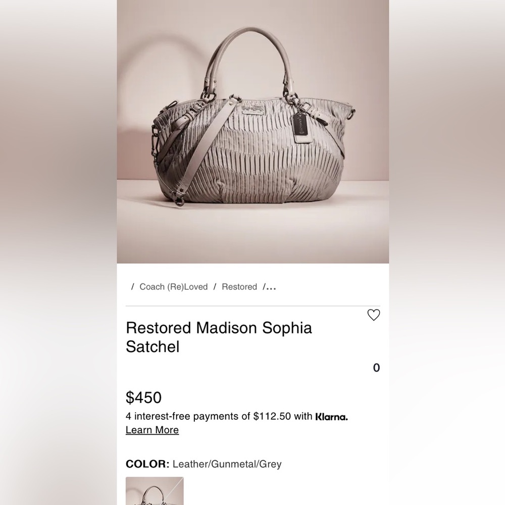 COACH MADISON SOPHIA PURSE IVORY CREAM WITH SNAKE PYTHON PRINT TRIM - Picture 3 of 14